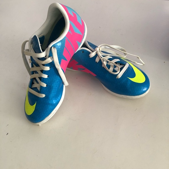 NIKE MERCURIAL VICTORY IV IC NEPTUNE BLUE/VOLT-TIDE POOL BLUE- 12 children. Used - Picture 3 of 10